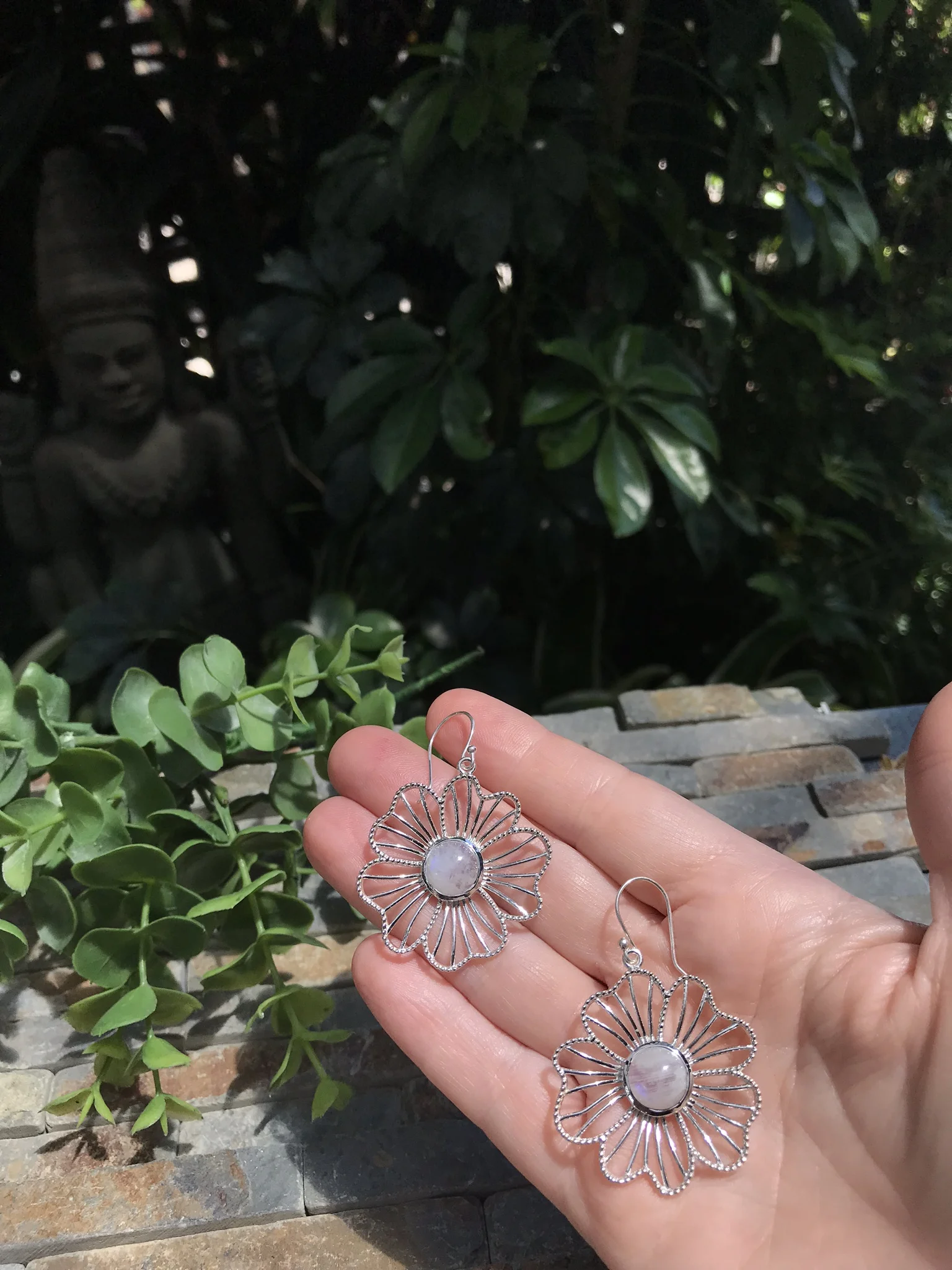 moonstone earrings, sterling silver earrings