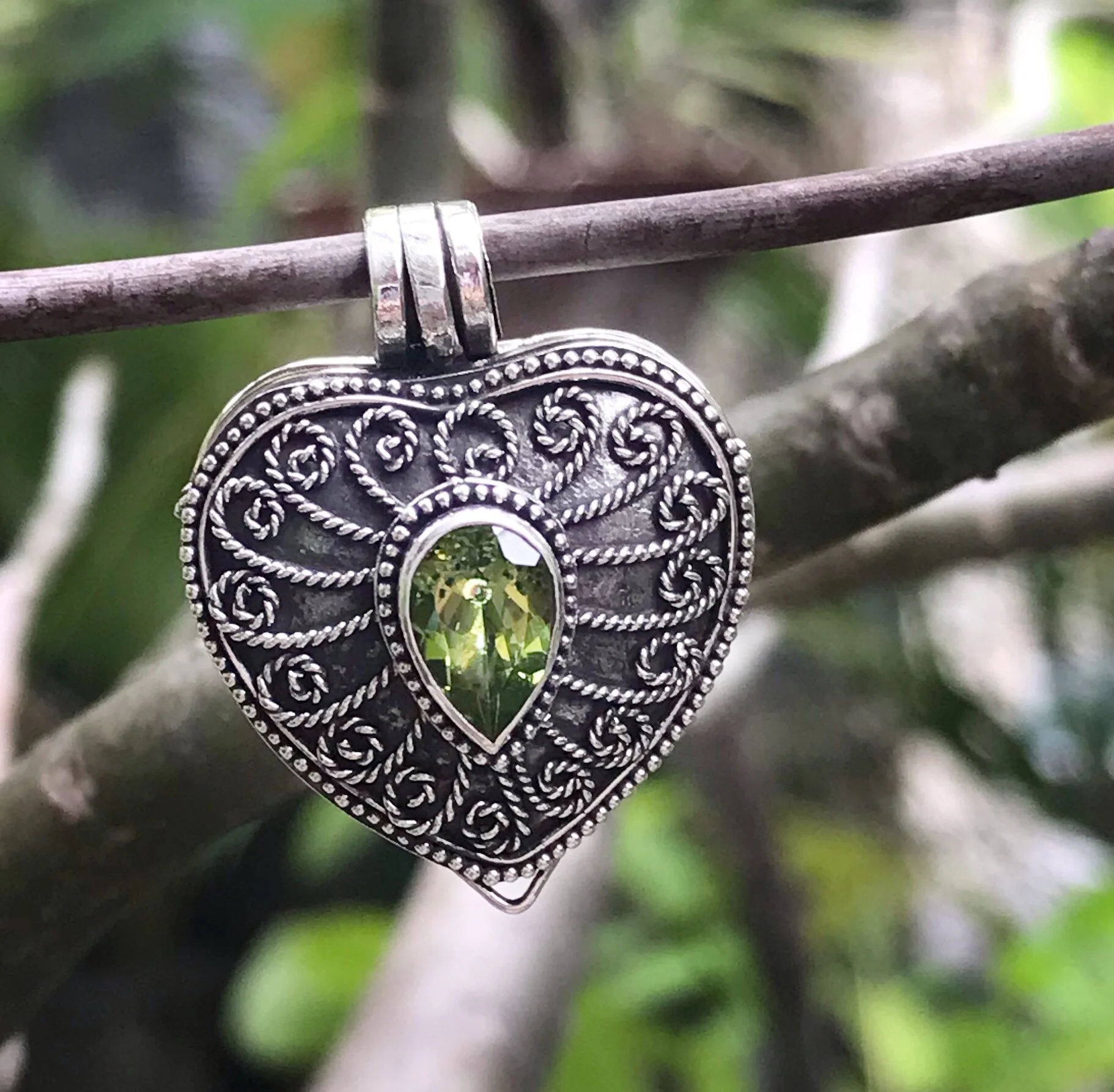 Sterling Silver and Peridot locket 