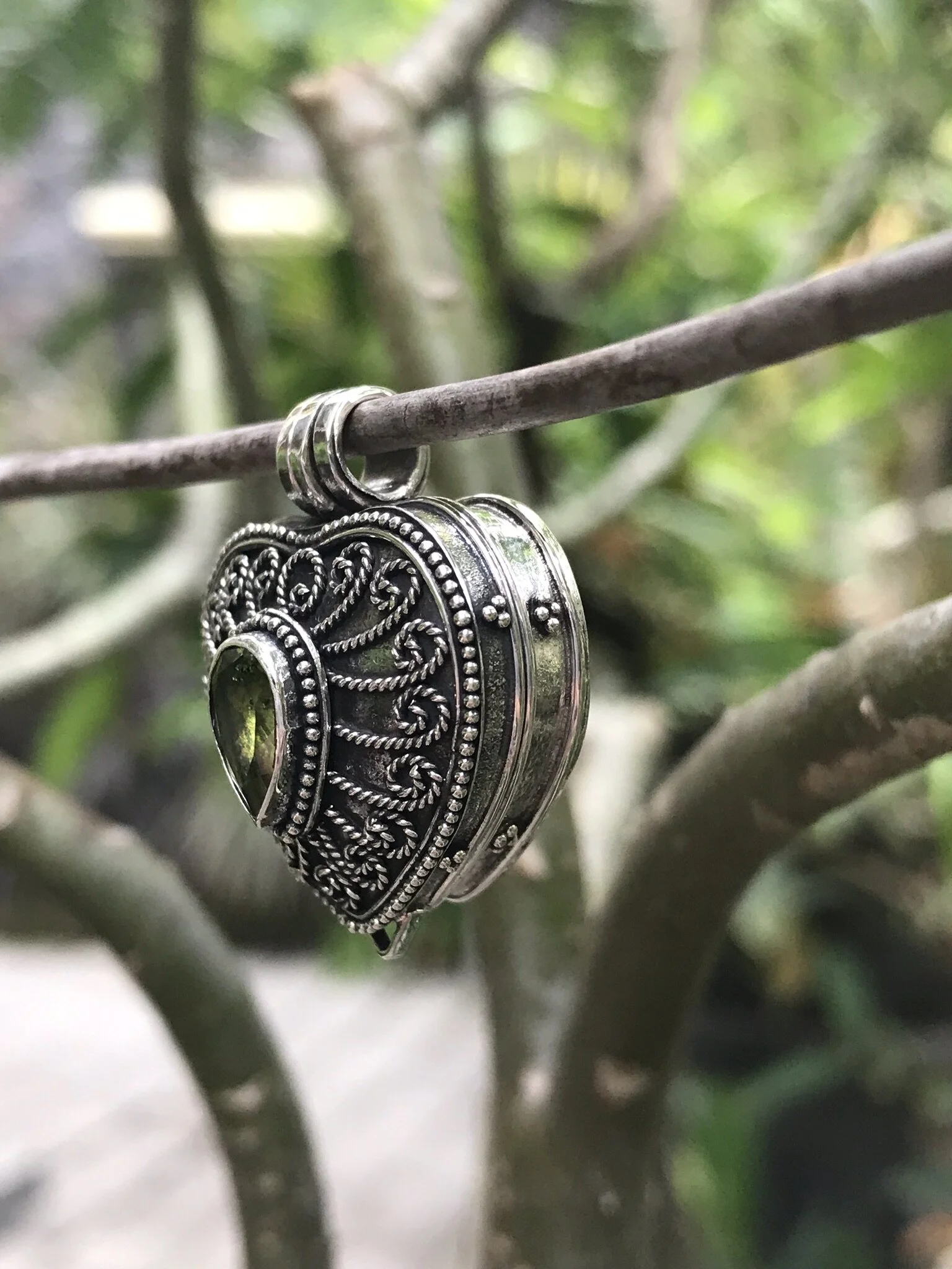 Sterling Silver and Peridot locket