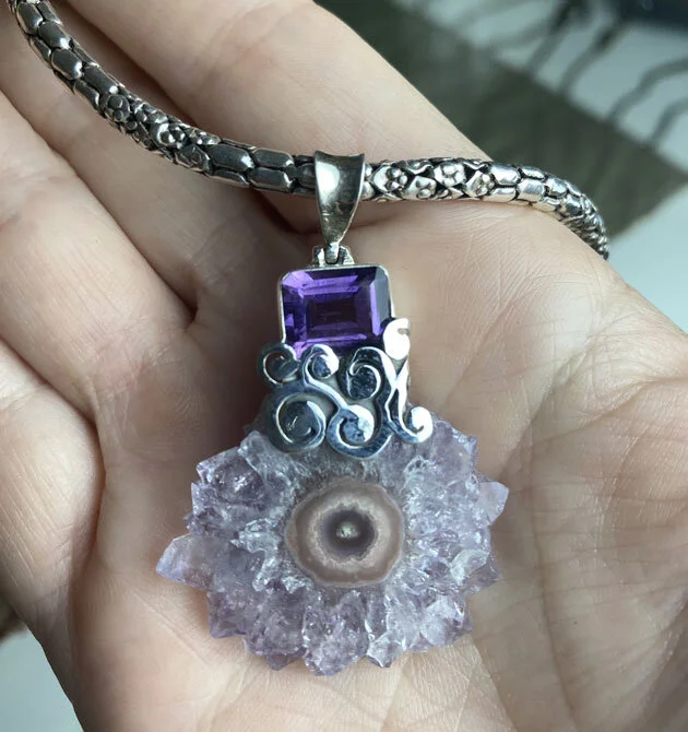 amethyst sterling silver pendant from bali