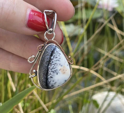 DENDRITIC OPAL PENDANT STERLING SILVER