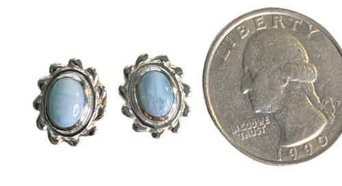 Sterling Silver Larimar stud earrings