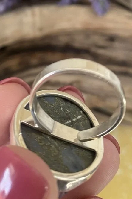 rough unpolished amethyst gemstone ring set in sterling silver
