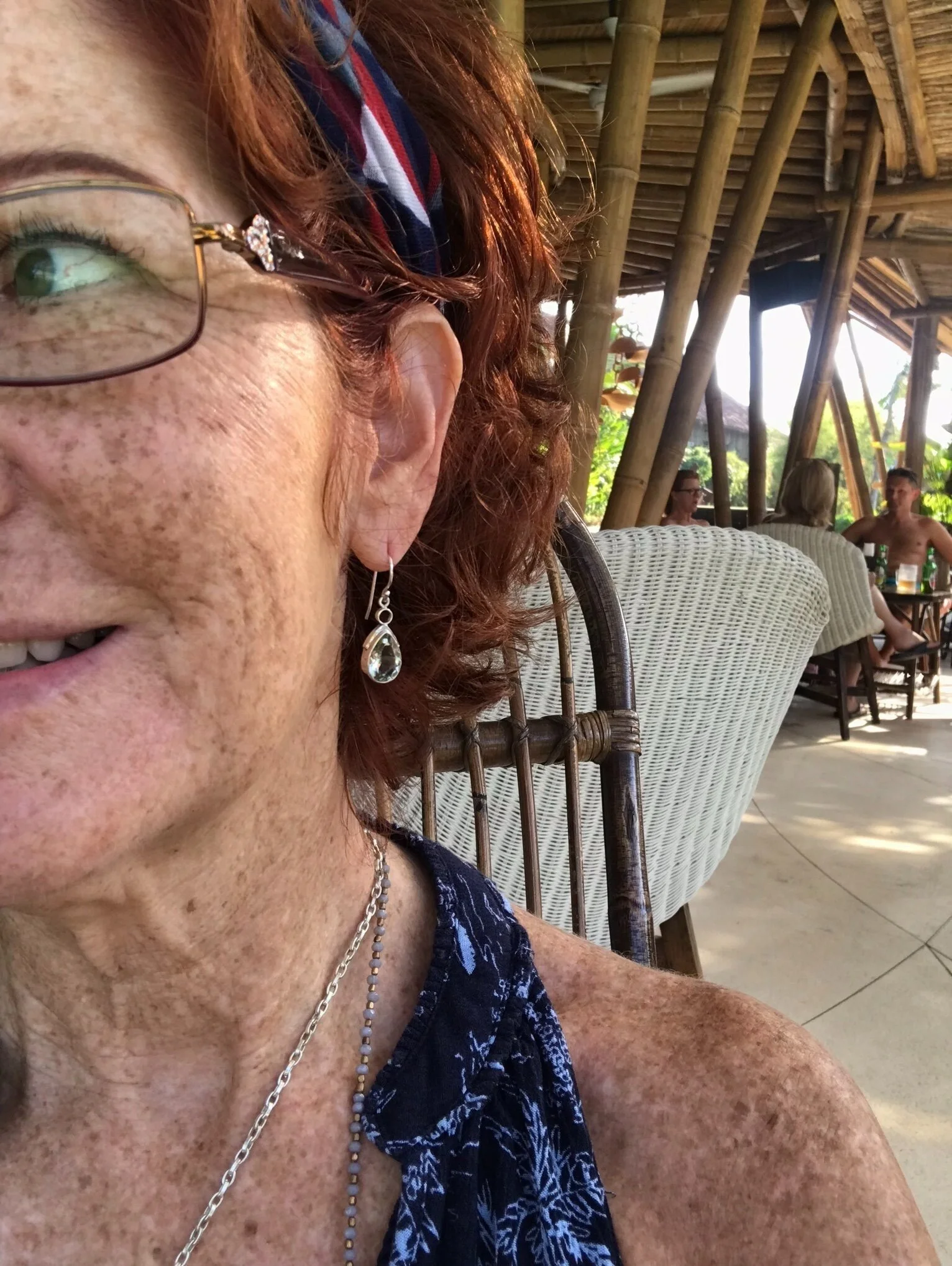 green quartz sterling silver earrings bali