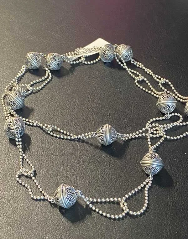 Balinese Jewelry  Sterling Silver  Handcrafted  Boho Chic  Artisan Jewelry Sterling silver chain