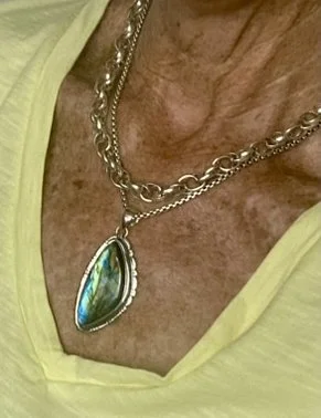 Labradorite, Sterling Silver, Pendant, Boho Jewelry, Handcrafted Jewelry, Artisan Pendant, Mystical Gemstone,