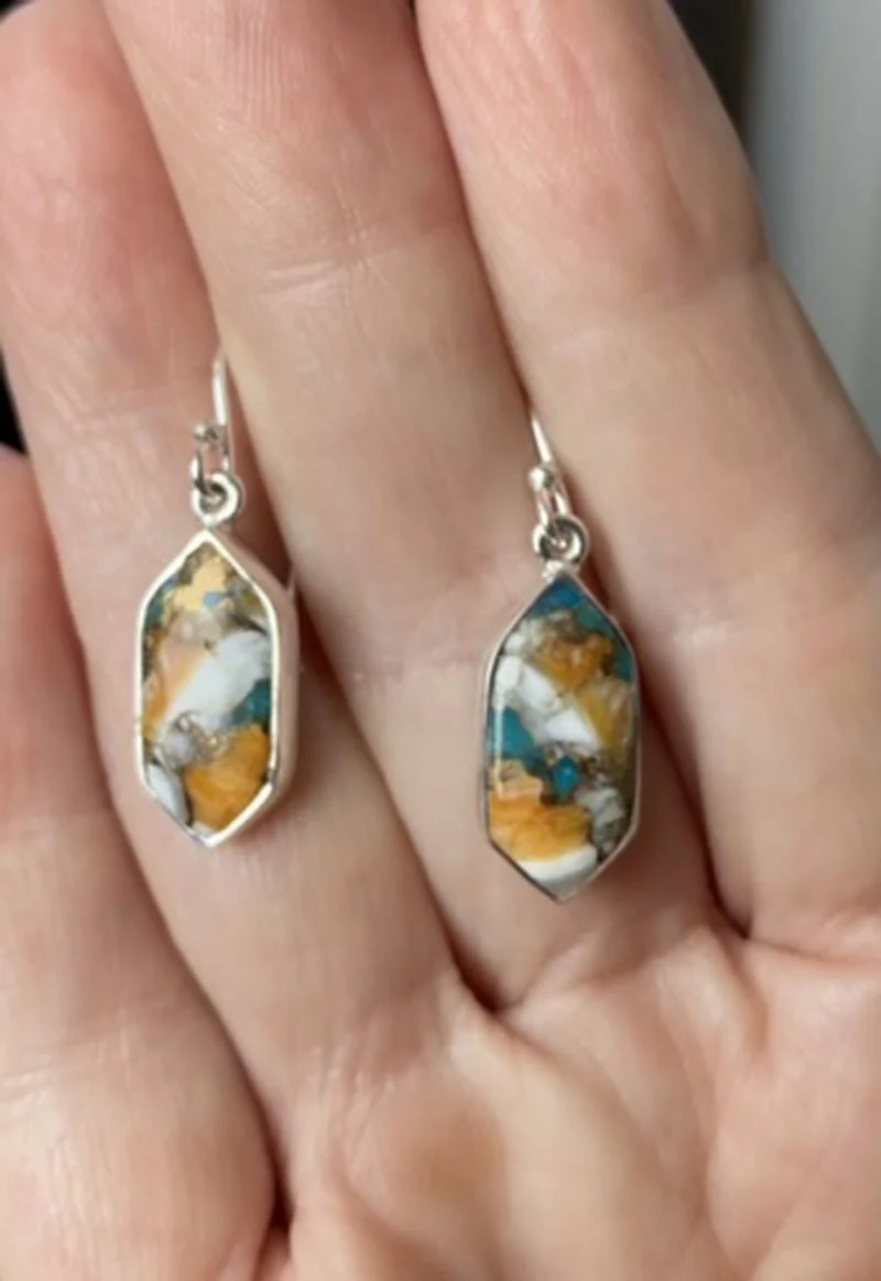 Natural Stone Jewelry, Ocean-Inspired Jewelry, Bohemian Silver Jewelry, Statement Necklace and Earrings