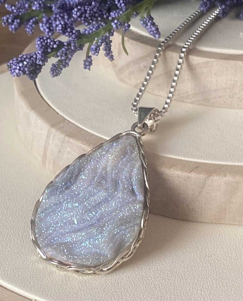 druzy, sterling silver pendant, crystal pendant, druzy pendant, unique jewelry