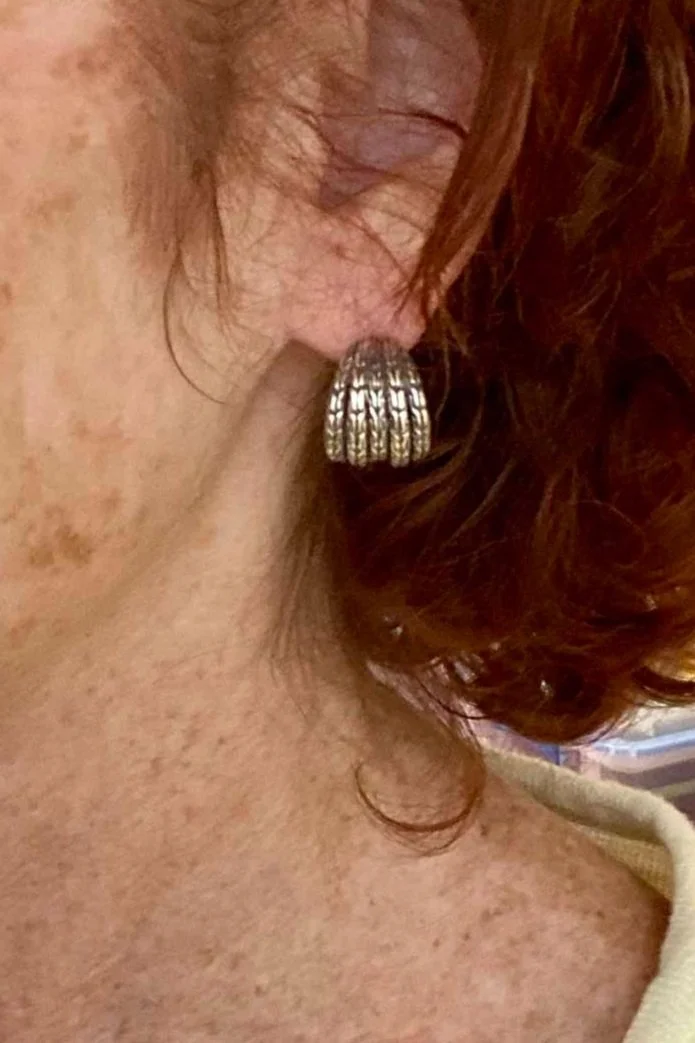 Unique handmade earrings Bali handmade jewelry Sterling silver braided earrings Artisan crafted earrings