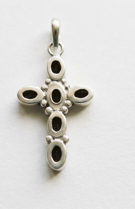 Sterling Silver and Citrine cross - back side