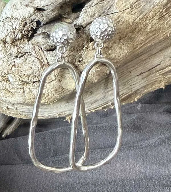 Bali Sterling Silver Teardrop Earrings – Handcrafted, Lightweight, Textured Stud, Boho Chic