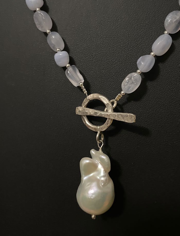 Natural gemstone necklace, Beach-inspired jewelry, Ethical artisan jewelry