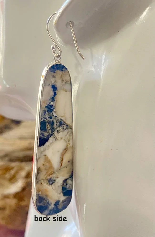 Elegant Boho Earrings, Handmade Sterling Silver Jewelry, White Buffalo Gemstone, Unique Crystal Earrings