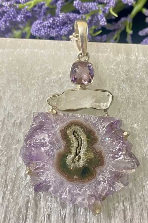 Amethyst Pendant Sterling Silver Jewelry Gemstone Jewelry Handcrafted Jewelry Elegant Accessories Spiritual Jewelry