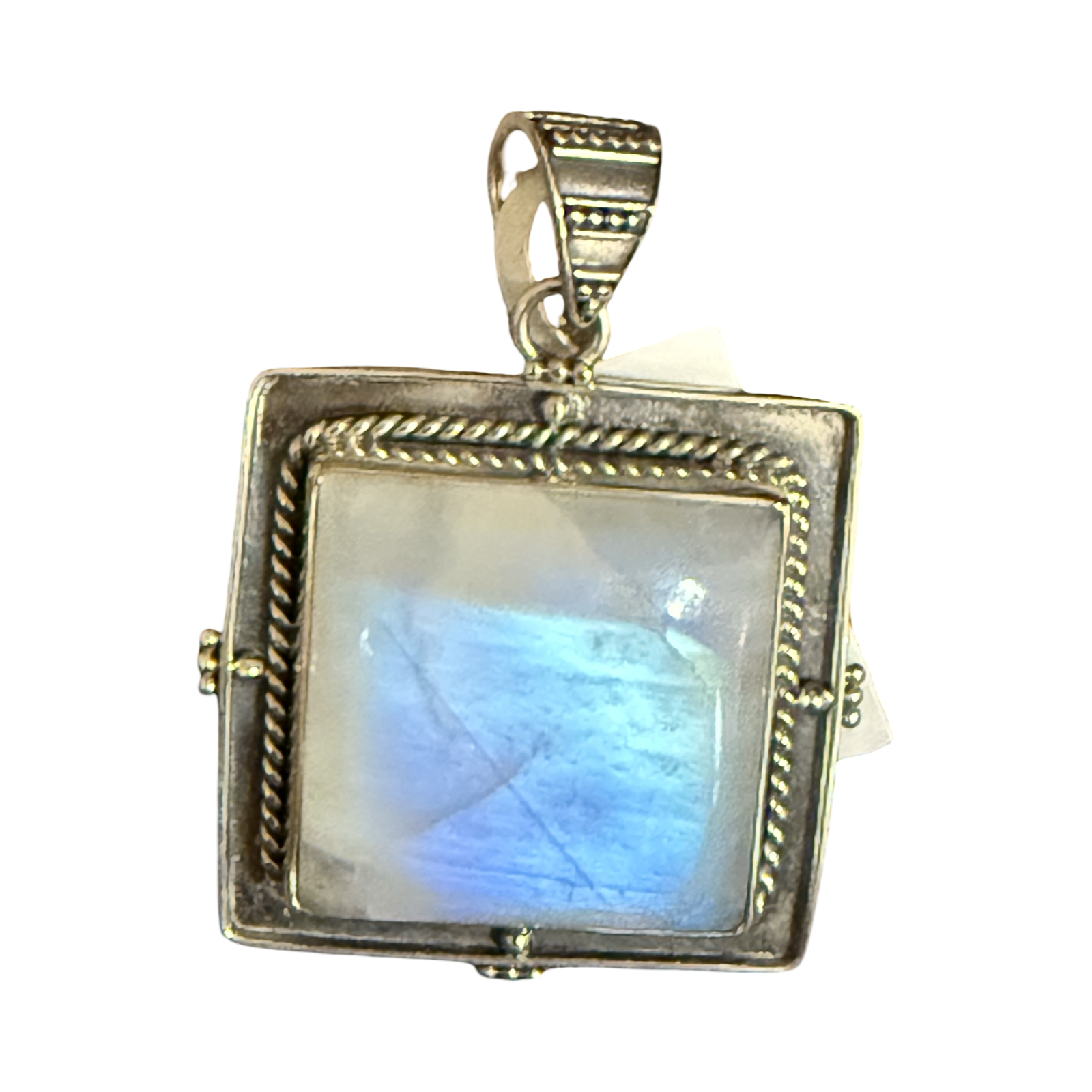 boho moonstone jewelry, handcrafted sterling silver necklace, Balinese style silver pendant, moonstone necklace for women,