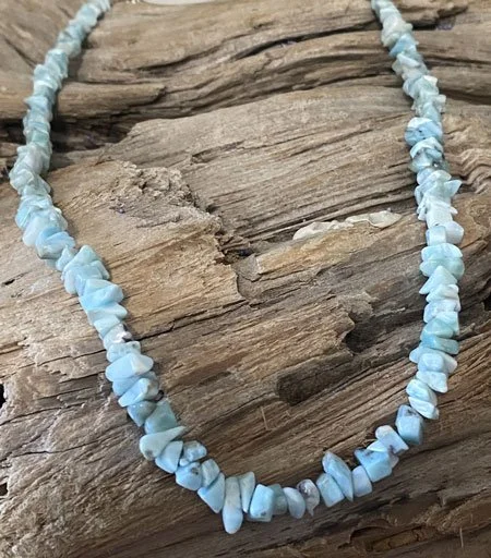 Larimar necklace, Boho jewelry, ocean gemstone, handcrafted jewelry, blue gemstone pendant, Caribbean gemstone, organic necklace, sustainable jewelry, nature-inspired jewelry