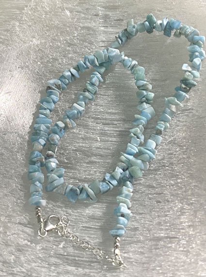 Larimar necklace, Boho jewelry, ocean gemstone, handcrafted jewelry, blue gemstone pendant, Caribbean gemstone, organic necklace, sustainable jewelry, nature-inspired jewelry