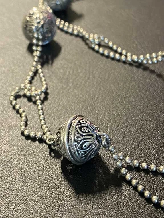 Balinese Craftsmanship  Silver Jewelry  Layered Necklace  Ethnic Jewelry  Traditional Balinese Beads