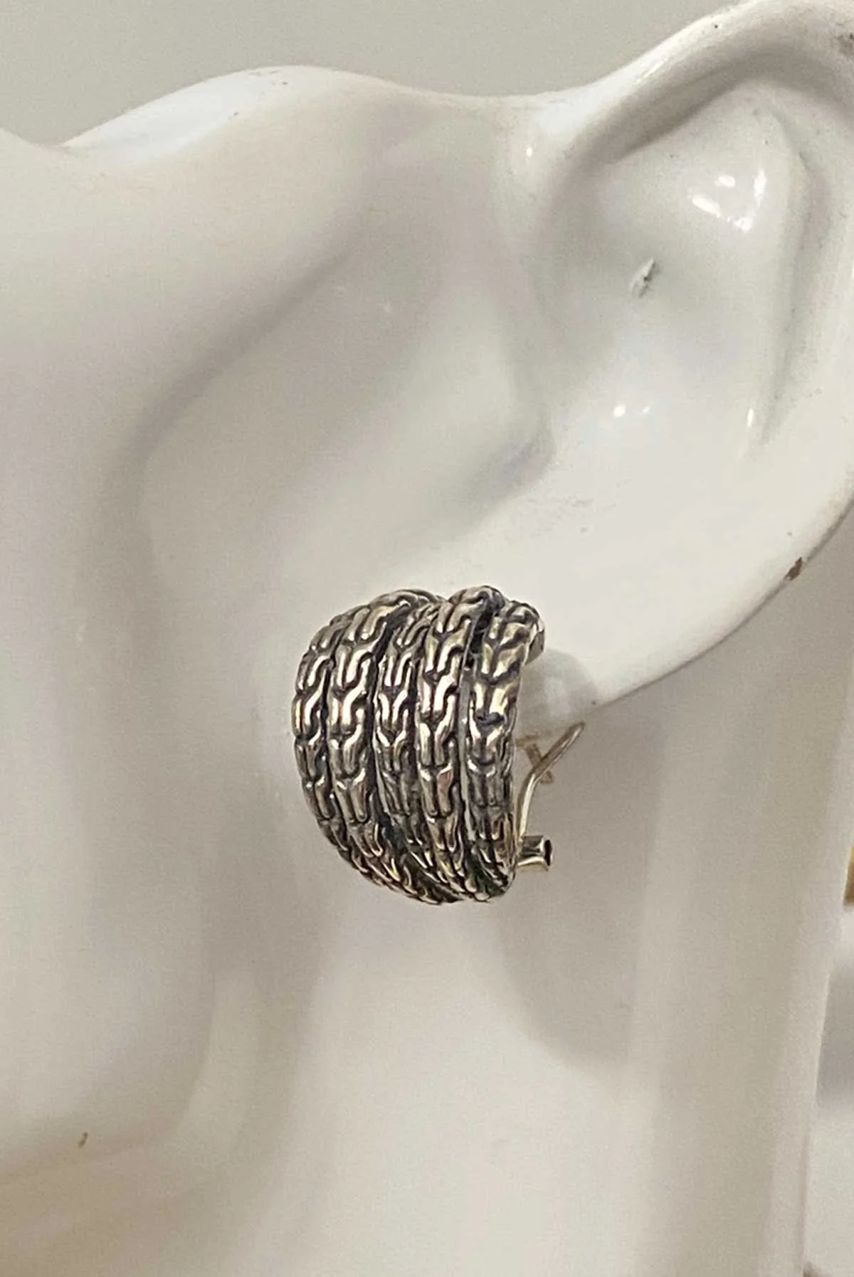 Unique handmade earrings Bali handmade jewelry Sterling silver braided earrings Artisan crafted earrings