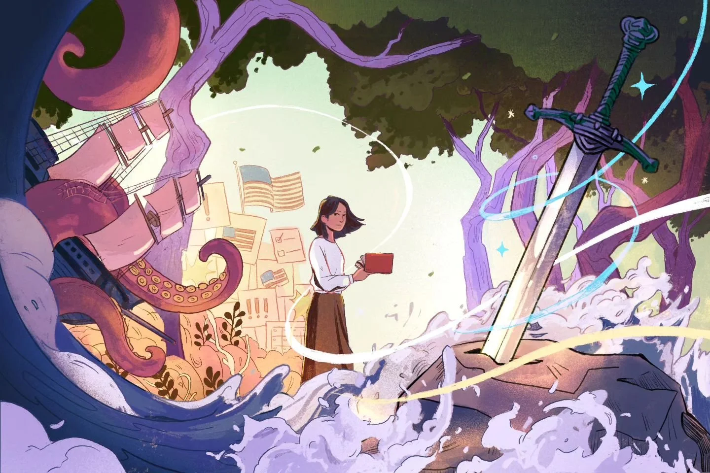 for @nytbooks on fantasy books you can escape into if you're facing election fatigue this week ⚔️ many many thanks to AD @taylormileshopkins for guiding me through this one!

(some great picks in this list. there might even a title from S&amp;S teen 