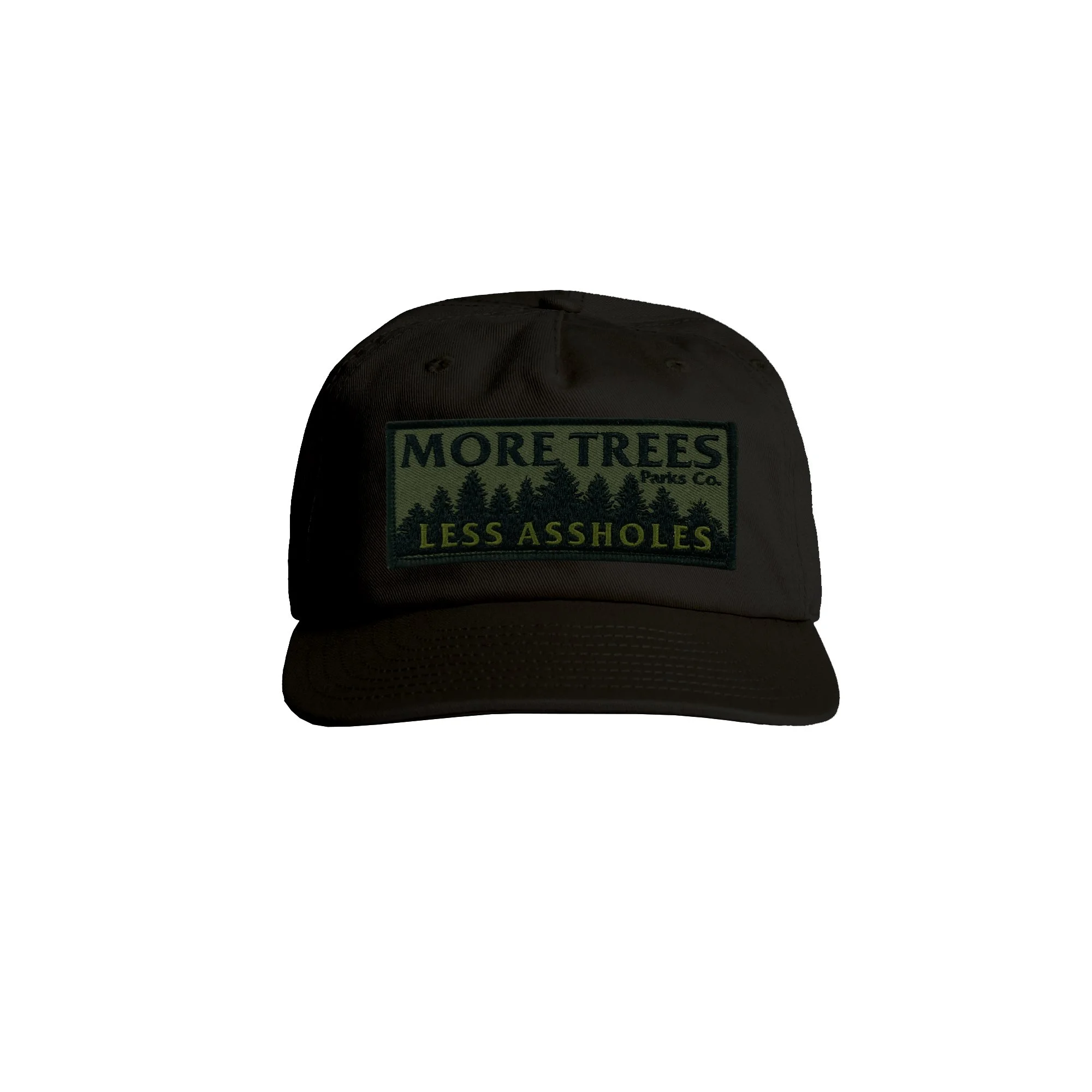 MORE-TREES_FIVE_PANEL_CAP_BLACK-FRONT.jpg