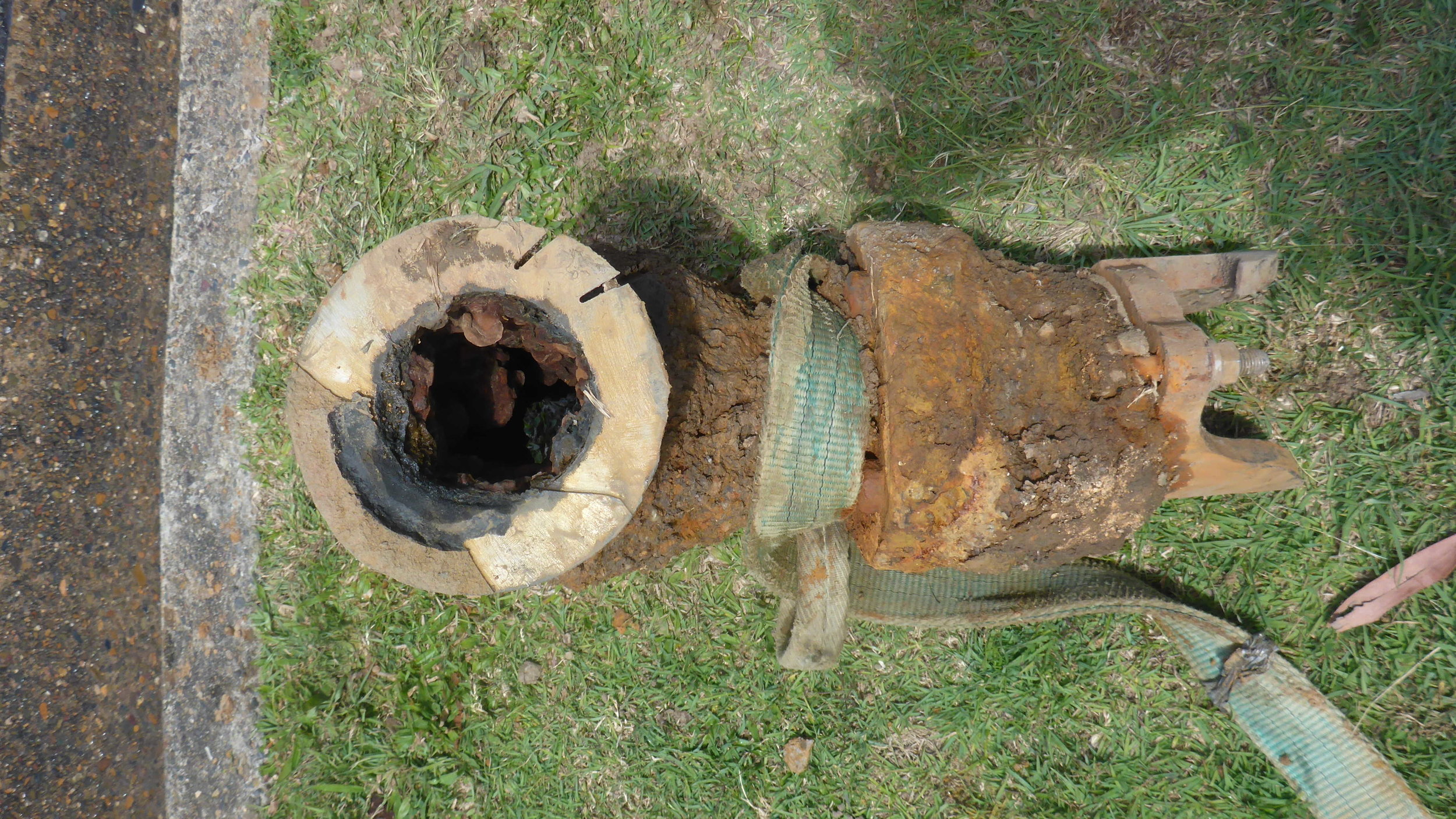 Internally corroded spring hydrant 