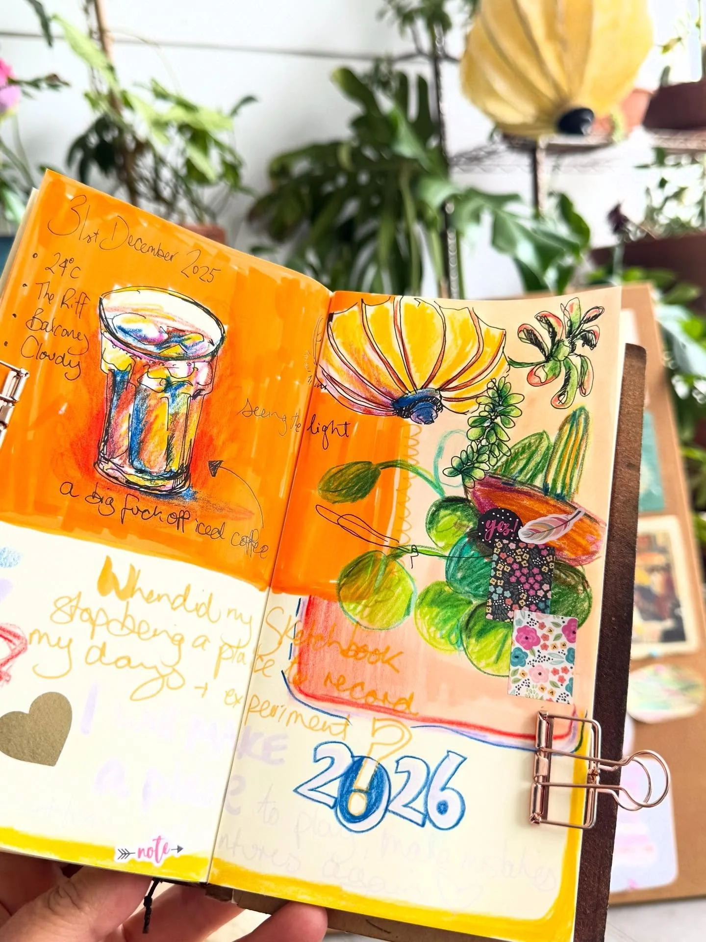 When did my sketchbook become my finished canvas? When did I stop playing, stop experimenting, stop making a mess? When did my ego, my algorithm, my perfectionism, my fear change things? 

2026 is the year of the messy, ugly, wrong, not quiet right, 