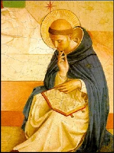 St. Dominic from Fra Angelico, Mocking of Christ Painting Detail