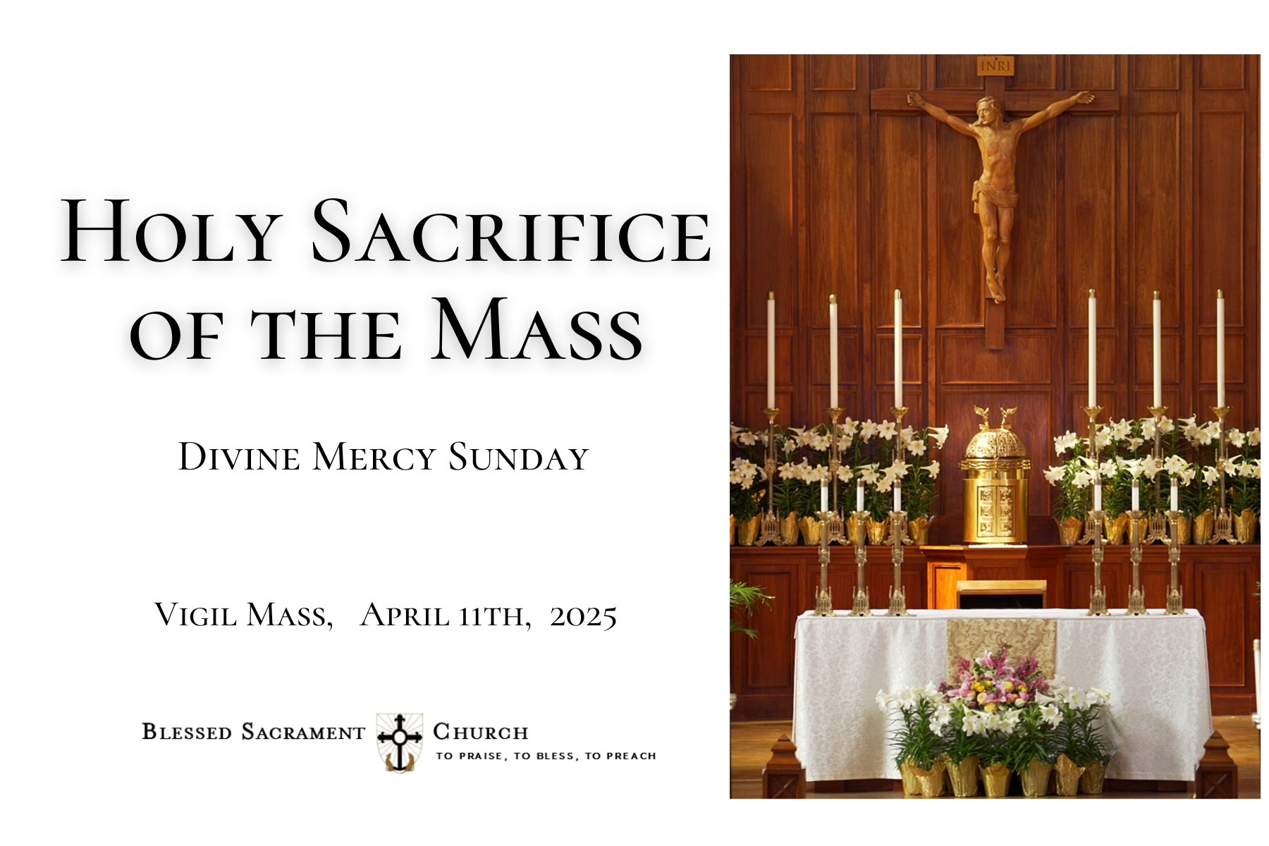 Divine Mercy Sunday, Vigil Mass