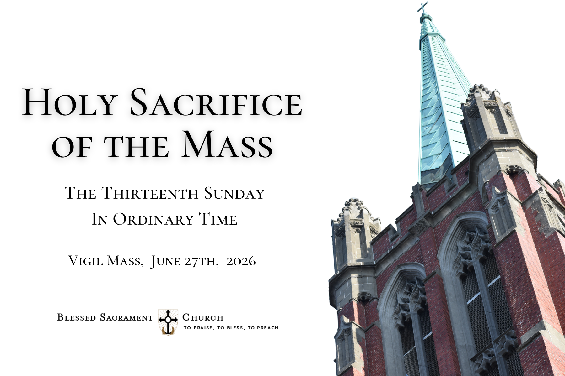 The Thirteenth Sunday In Ordinary Time, Vigil Mass