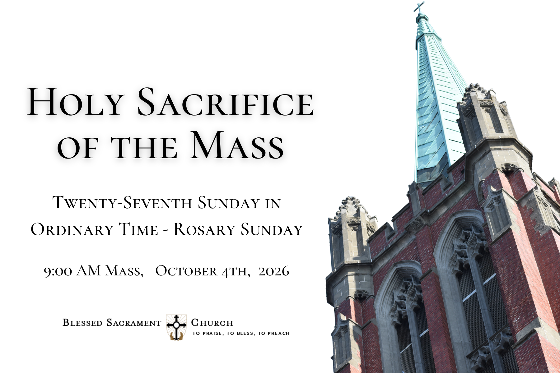The Twenty-Seventh Sunday In Ordinary Time, 9:00 AM Mass