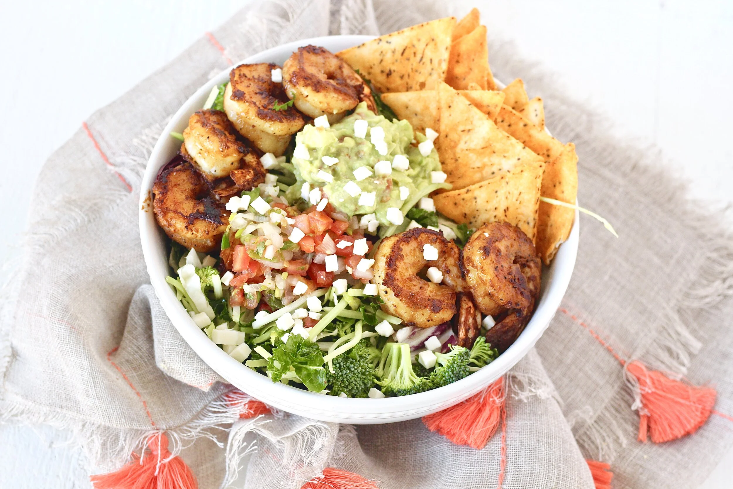 Blackened Shrimp and Veggie Taco Salad — Milk & Honey Nutrition