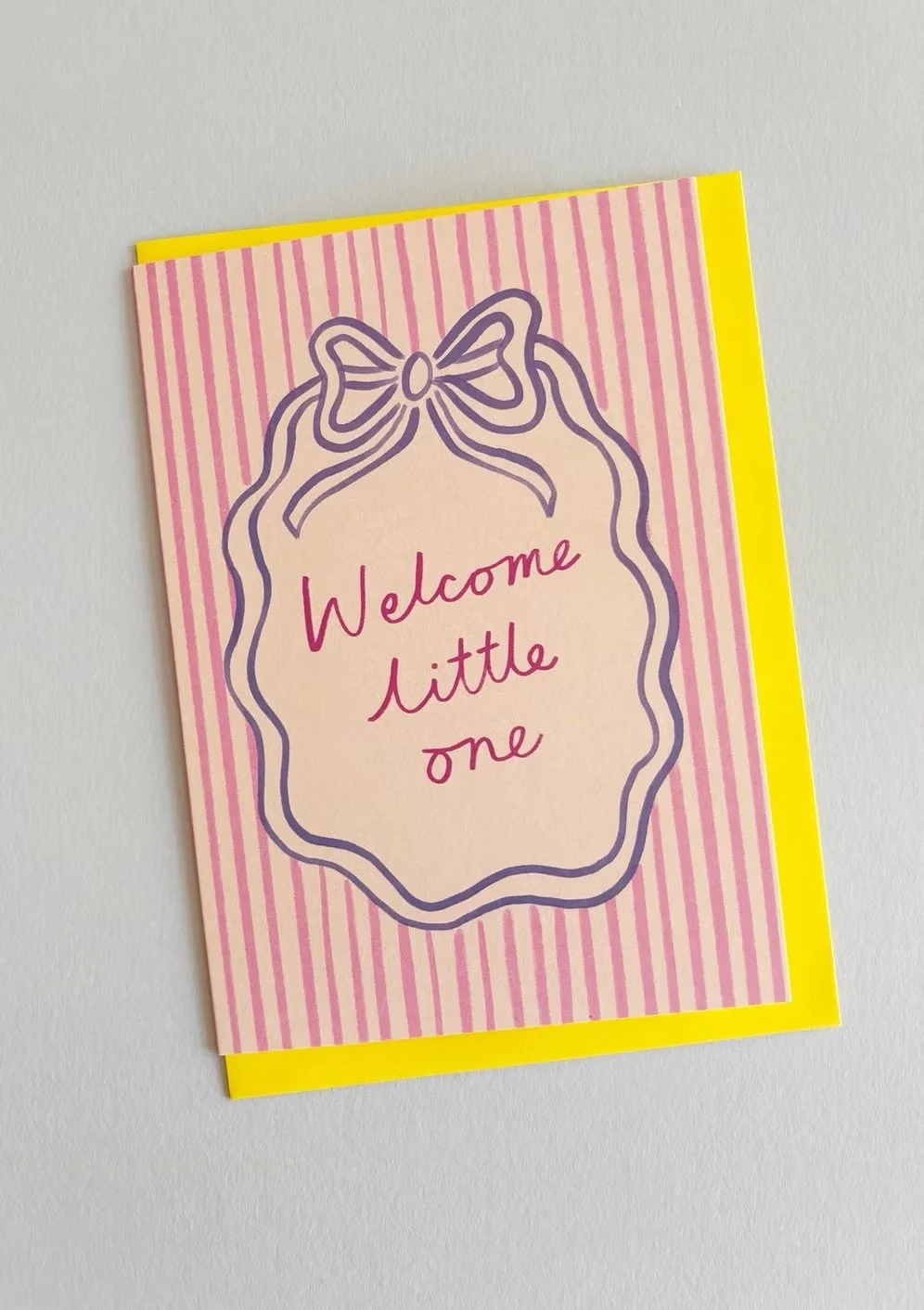 Baby Bow Border - Greeting Card