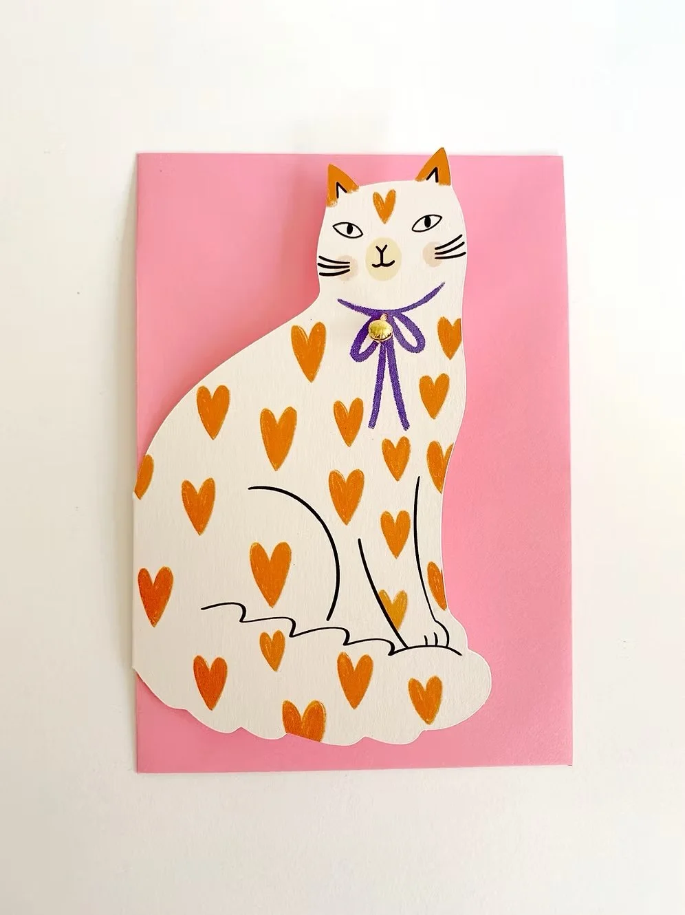 Valentine's Day - LoveHeart Sitting Kitty Card