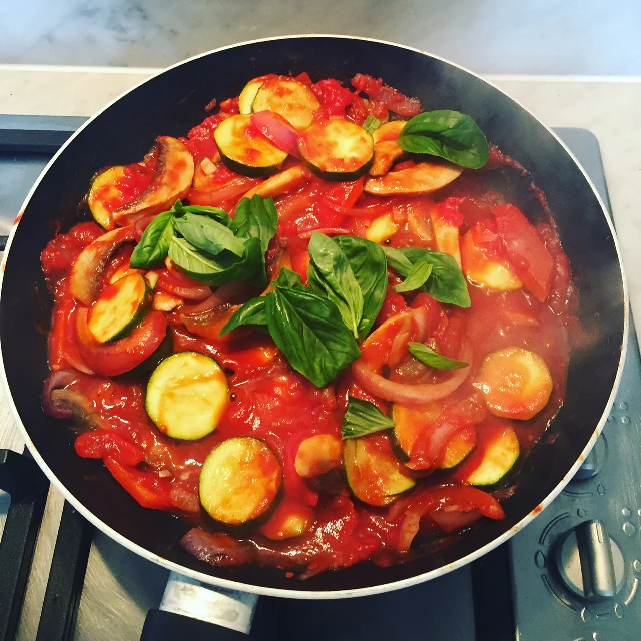 Vegetable sauce simmering