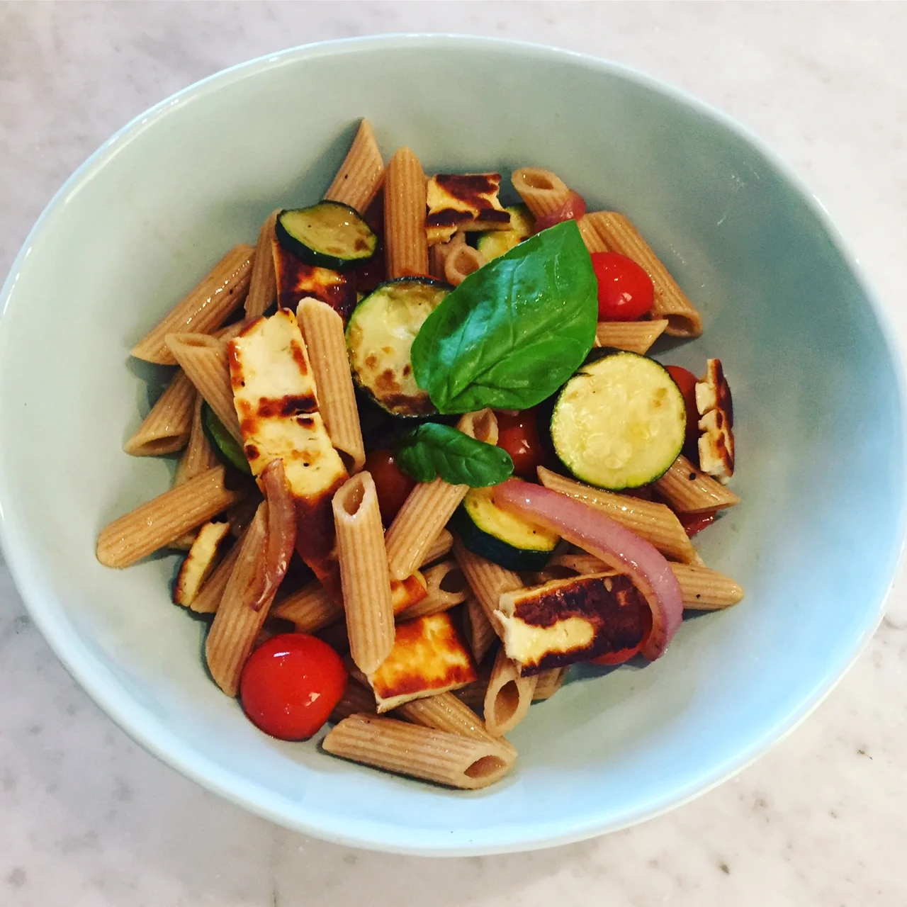 Halloumi and Vegetable Pasta