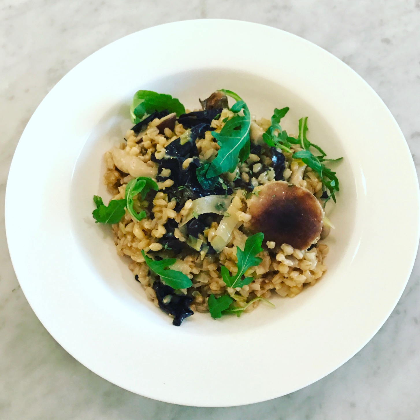 Barley Risotto with Mushrooms and Rocket