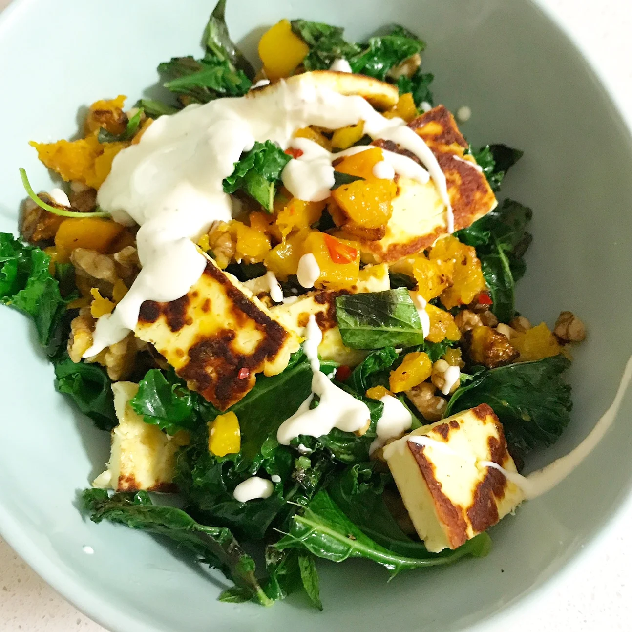 Kale, Haloumi &amp; Pumpkin Salad
