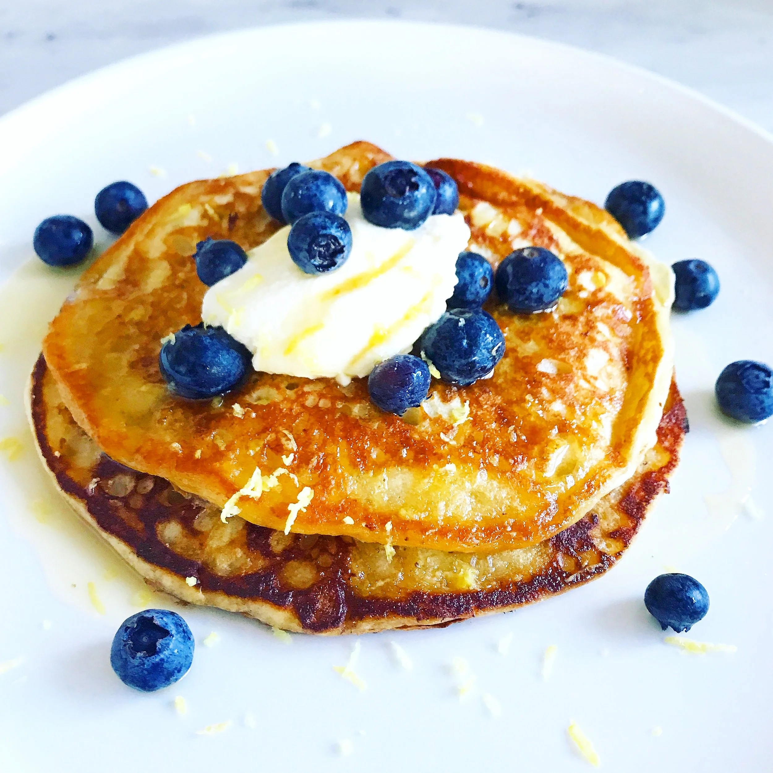 Lemon, Ricotta and Blueberry Pancakes