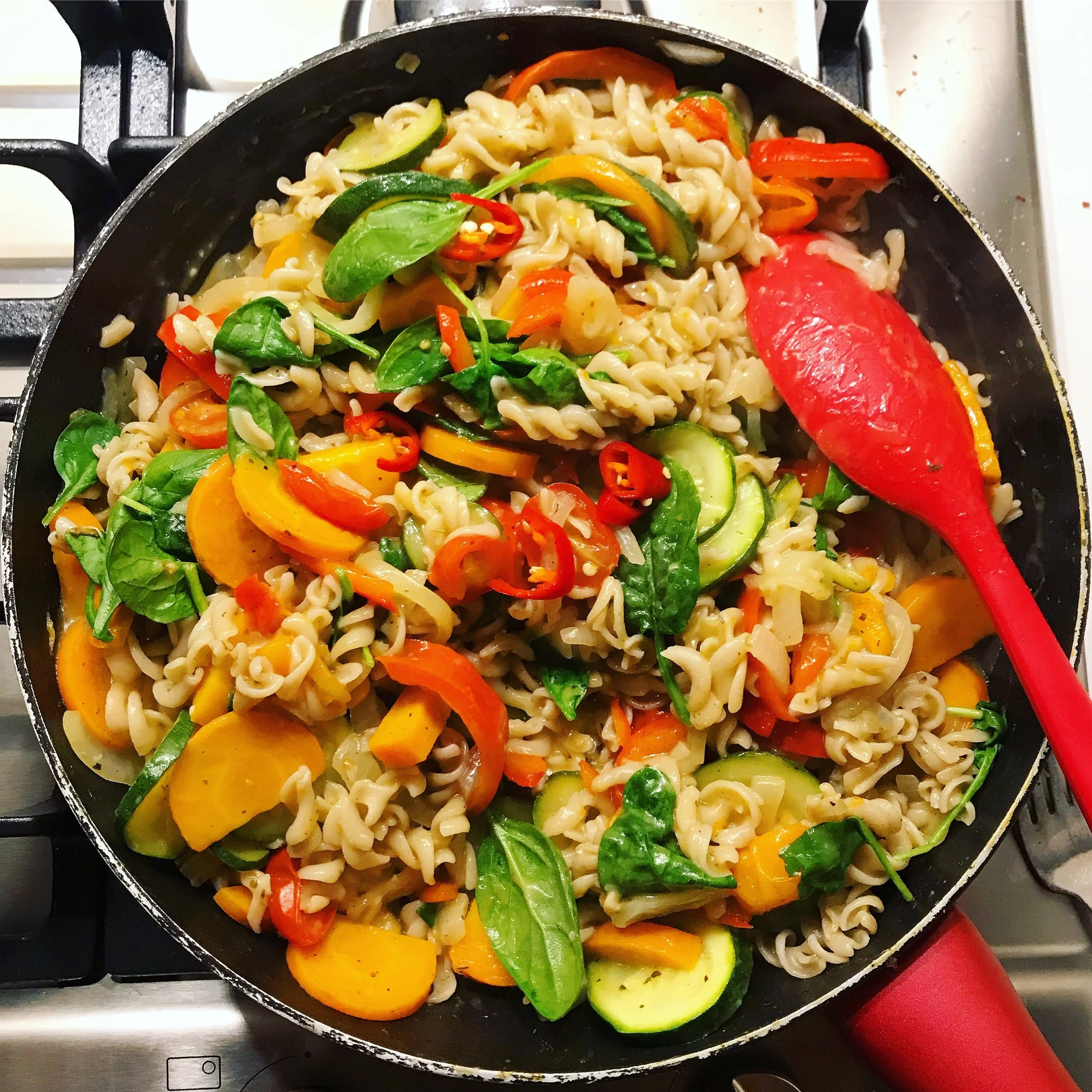 Veggie Loaded Spiral Pasta