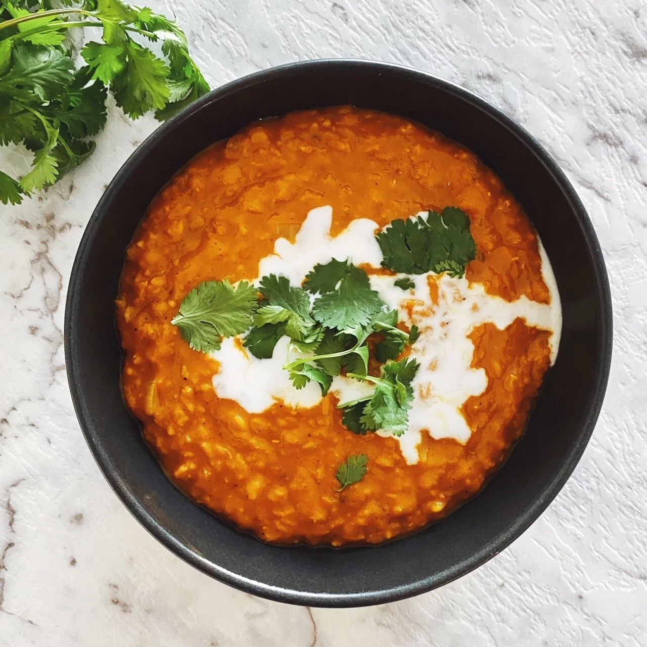 Coconut, Tomato &amp; Lentil Soup
