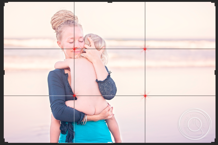 These 4 points and lines are the strongest ones, that are pleasing to our eyes, These are the ones we notice first.&nbsp;I usually try to place the most important informations there (such as an eye, a horizon, the main subject)...