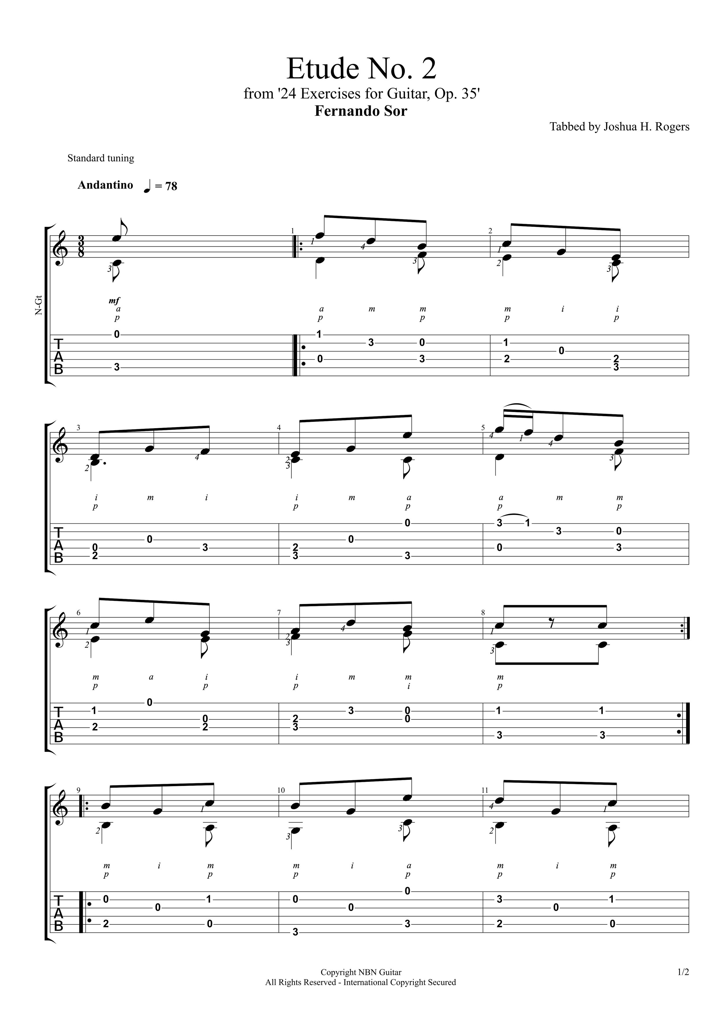 Etude No. 2, Op. 35 - Fernando Sor (Sheet Music & Tabs)-p3.jpg