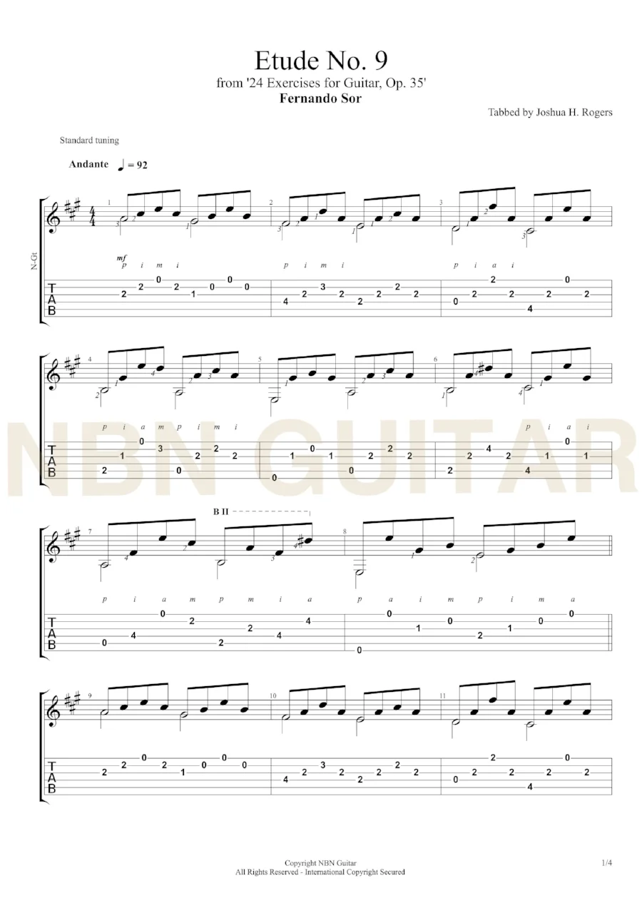Etude No. 9, Op. 35 - Sor(Sheet Music & Tabs)-p3.jpg