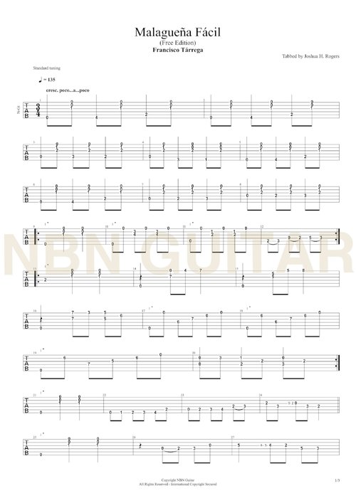 Easy Classical Guitar Tabs Pdf Free Tabs Nbn Guitar Nbn Guitar