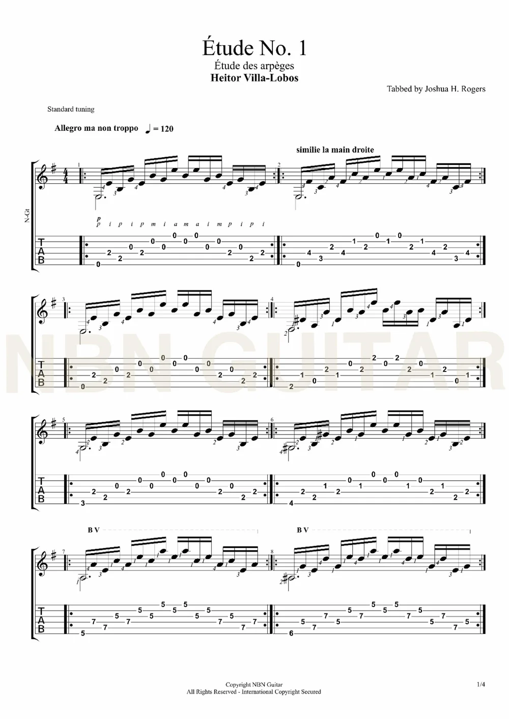 Etude No 1 Heitor Villa Lobos Nbn Guitar Etude No 1 Heitor Villa Lobos Nbn Guitar
