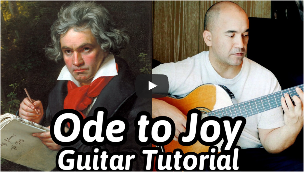Classical Guitar Lessons < Ode to Joy > Beethoven - Free Classical Guitar Tabs, Sheet Music