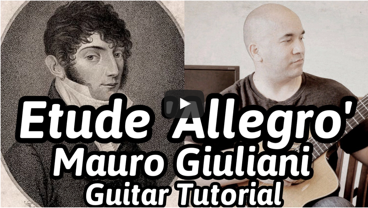 Classical Guitar Lessons < Etude Allegro > Mauro Giuliani - Free Classical Guitar Tabs, Sheet Music