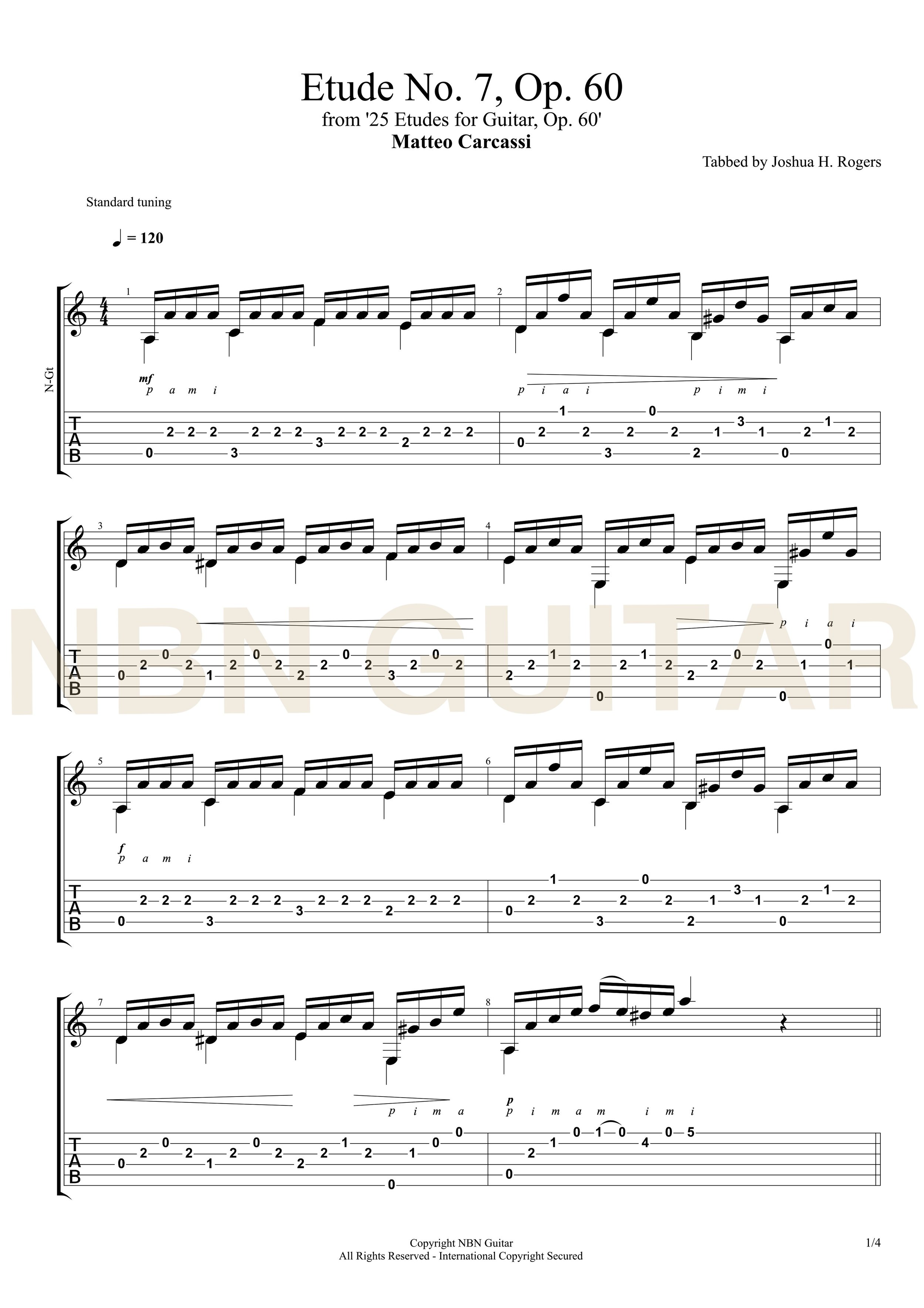 Etude No. 7, Op. 60 - Carcassi (Sheet Music & Tabs)-p3.jpg