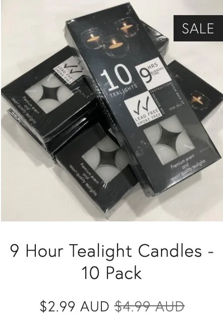 9 Hour Tealight Candles - 10 Pack